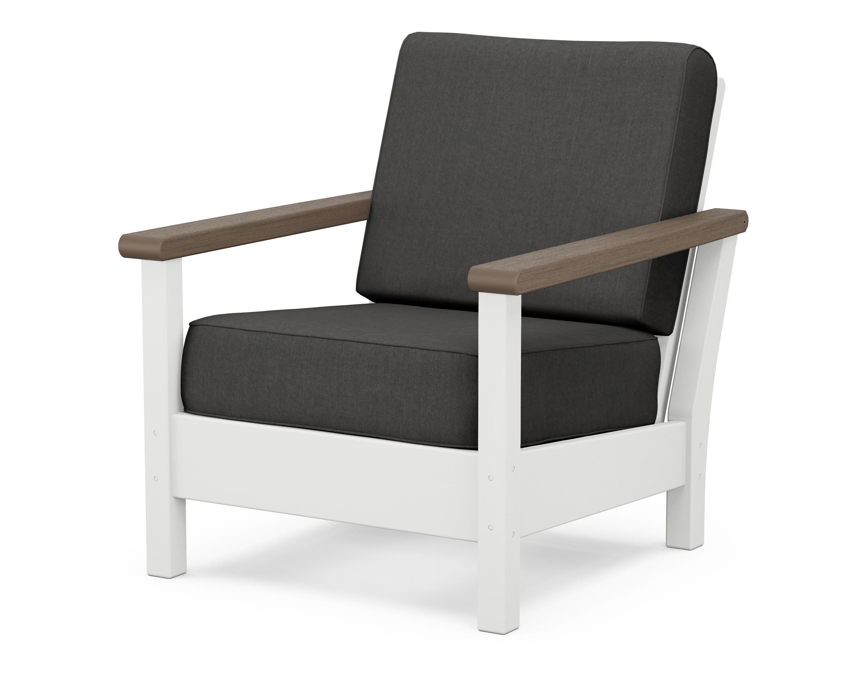 POLYWOOD® Harbour Deep Seating Chair in White / Kona / Spectrum Carbon