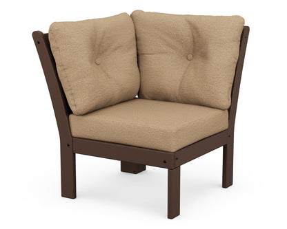 POLYWOOD® Vineyard Modular Corner Chair in Mahogany / Sesame