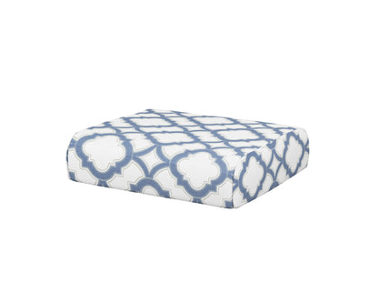 POLYWOOD® Club Ottoman Cushion in Trellis Sky Blue