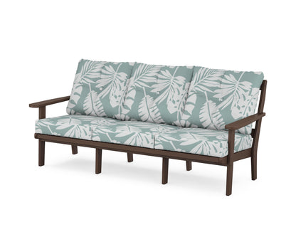 POLYWOOD® Mission Deep Seating Sofa in Mahogany / Leaf Glacier Spa