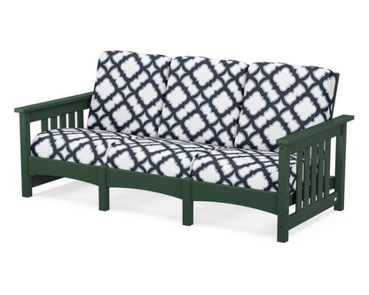 POLYWOOD® Club Mission Sofa in Green / Trellis Marine Indigo