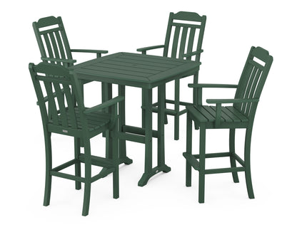 Country Living Cottage 5-Piece Bar Set with Trestle Legs in Green
