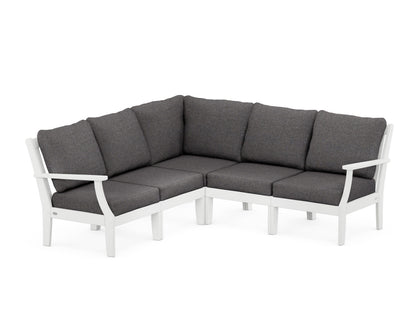 POLYWOOD® Braxton Modular 5-Piece Deep Seating Set in White / Ash Charcoal