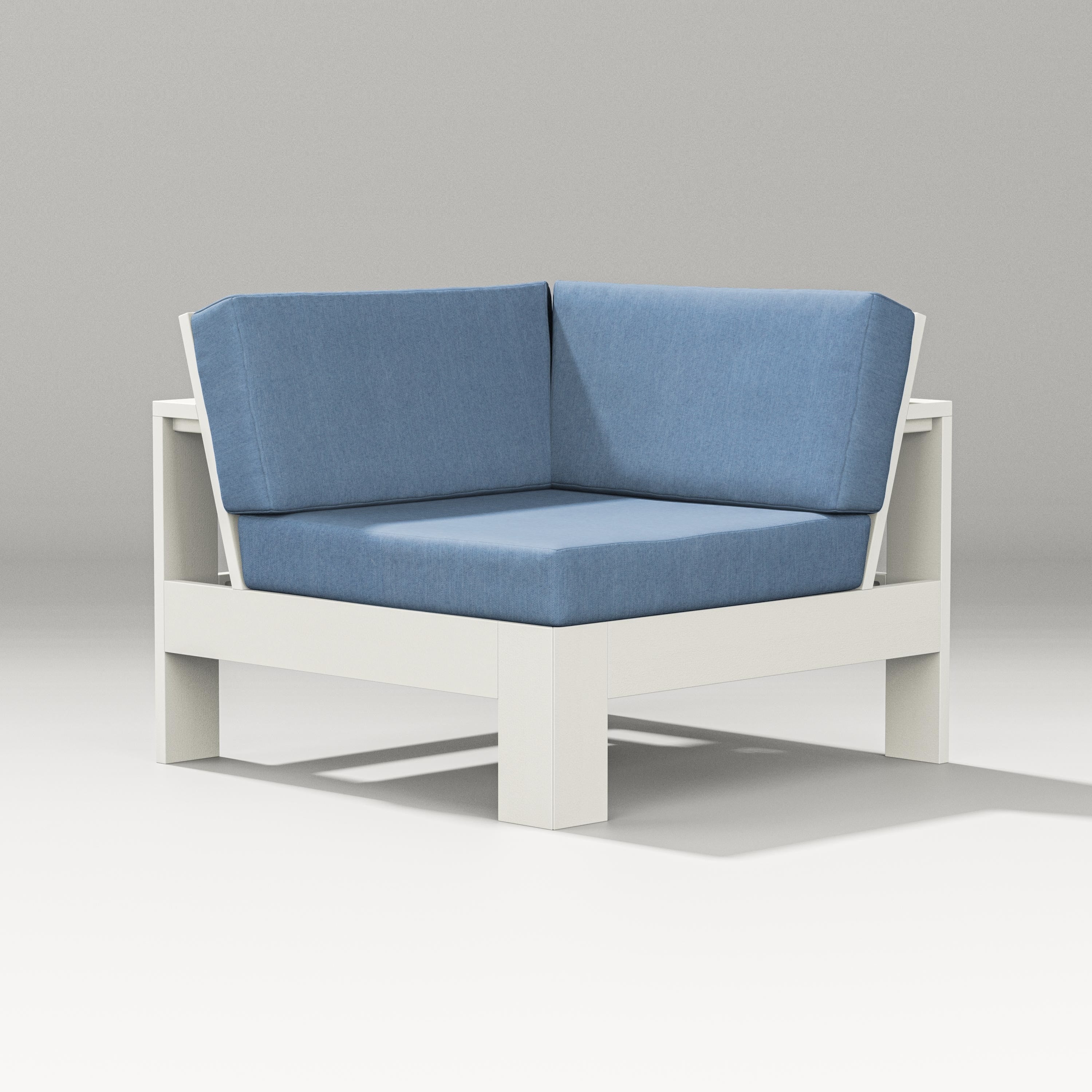PW Designer Series Latitude Modular Corner Chair in Vintage White / Sky Blue