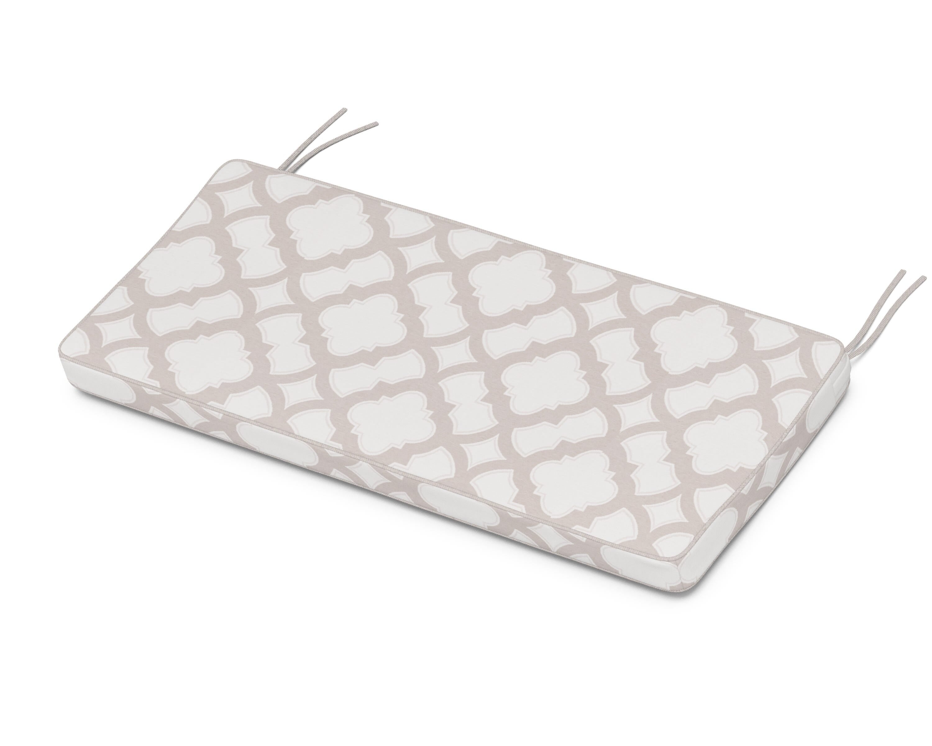 Martha Stewart by POLYWOOD® Chinoiserie Bench Seat Cushion in Trellis Dune Burlap