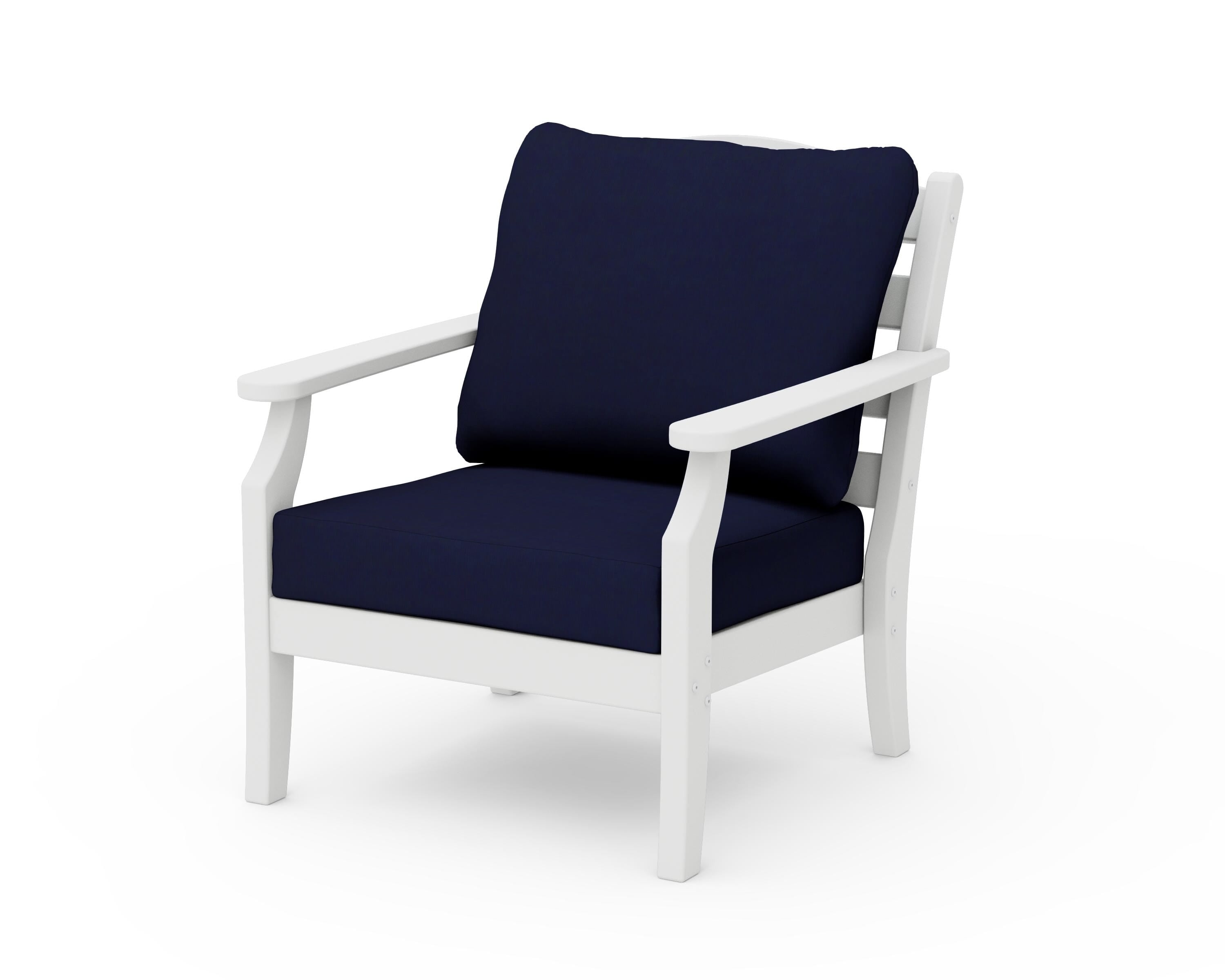 Draper James™ by  POLYWOOD® Savannah Deep Seating Chair in White / Navy