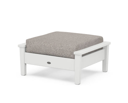 POLYWOOD® Prescott Deep Seating Ottoman in White / Weathered Tweed