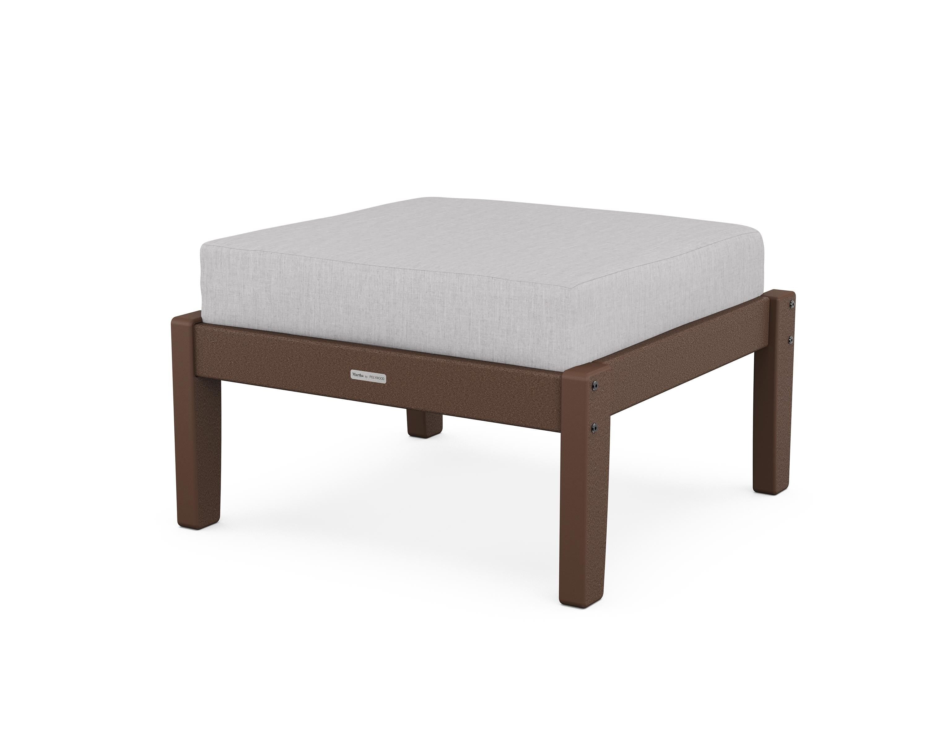 Martha Stewart by POLYWOOD® Chinoiserie Deep Seating Ottoman in Mahogany / Granite