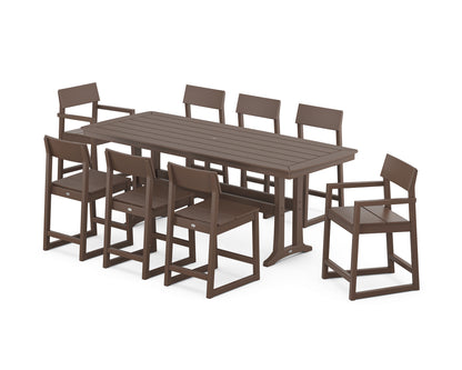 POLYWOOD® EDGE 9-Piece Counter Set with Trestle Legs in Mahogany