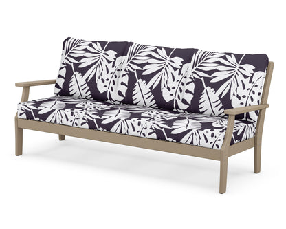 POLYWOOD® Braxton Deep Seating Sofa in Vintage Sahara / Leaf Navy