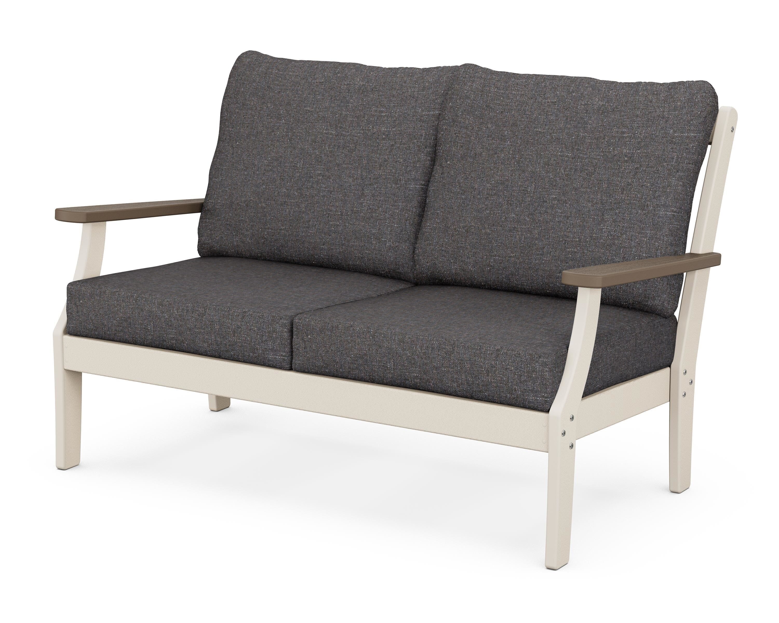 POLYWOOD® Braxton Deep Seating Loveseat in Sand / Kona / Ash Charcoal