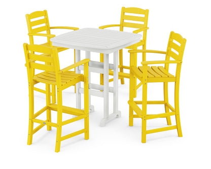 POLYWOOD® La Casa Café 5-Piece Bar Set in Lemon / White
