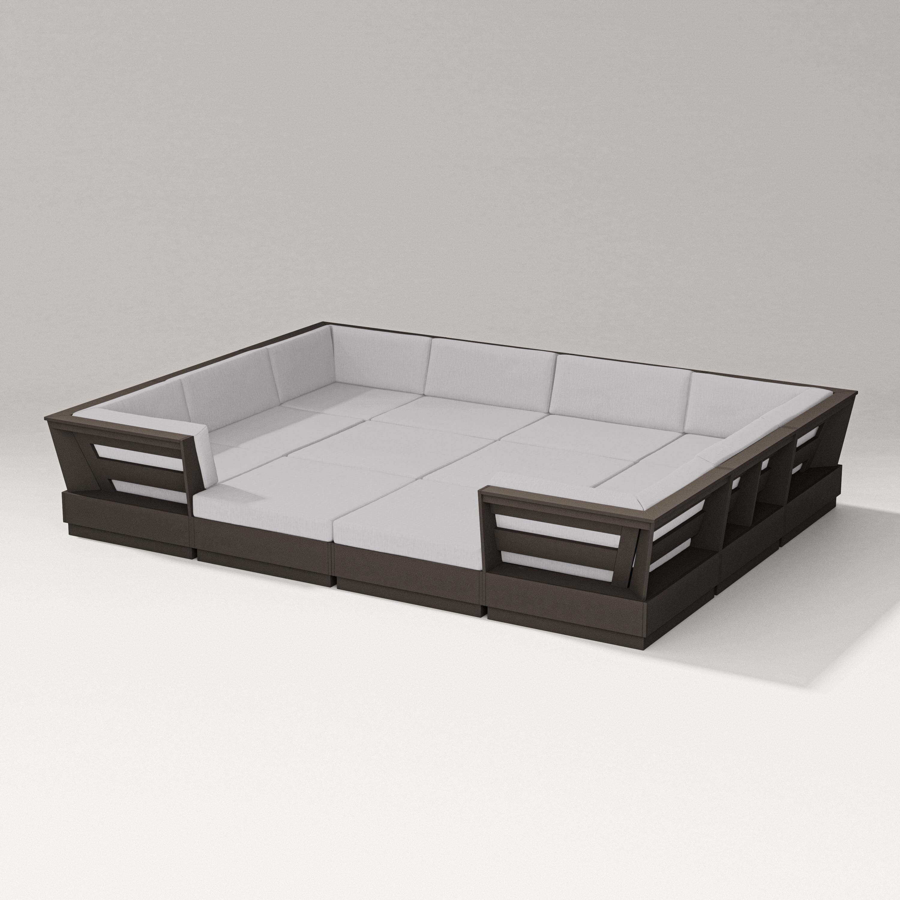 PW Designer Series Elevate 12-Piece Pit Sectional in Vintage Coffee / Granite