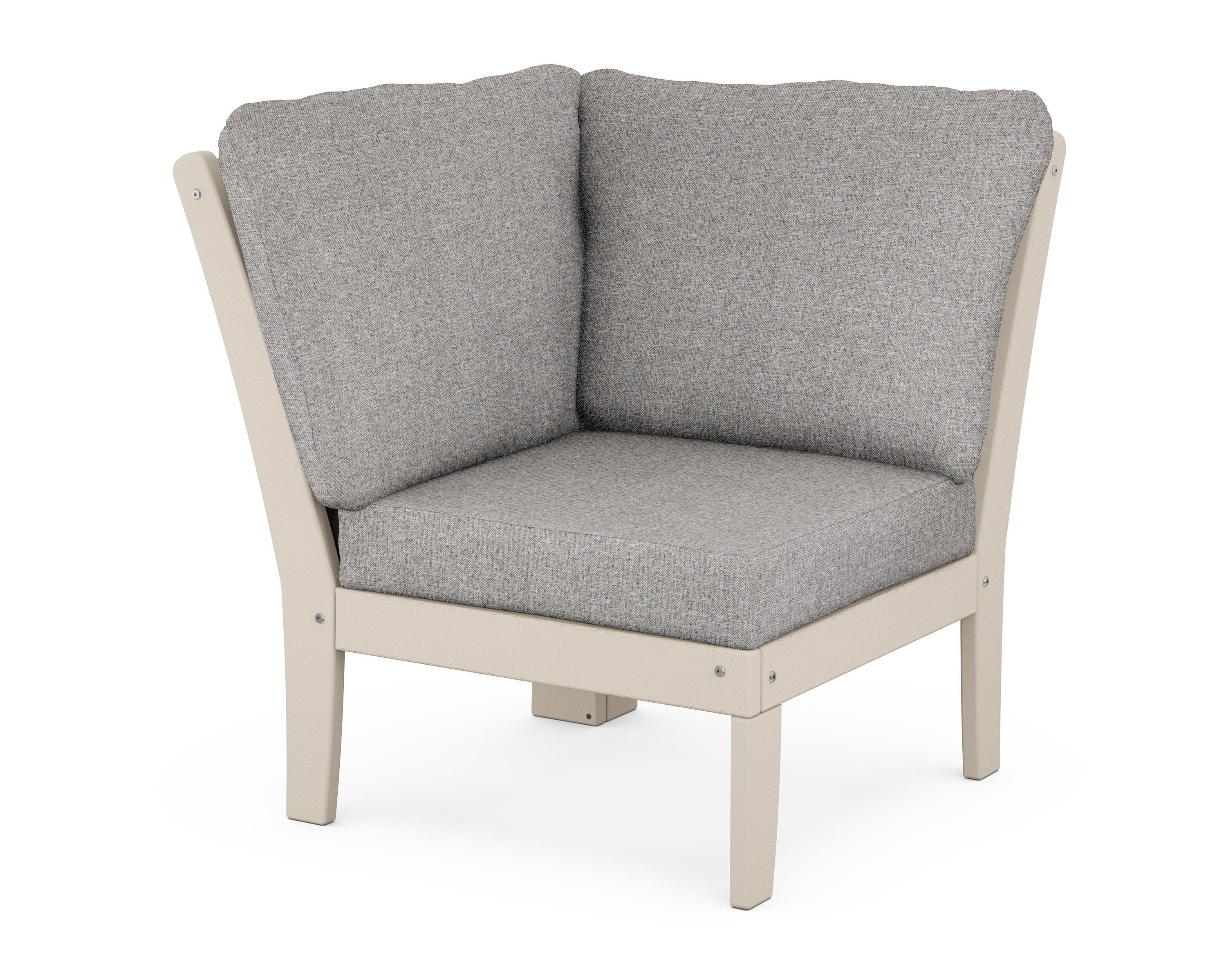 POLYWOOD® Braxton Modular Corner Chair in Sand / Grey Mist