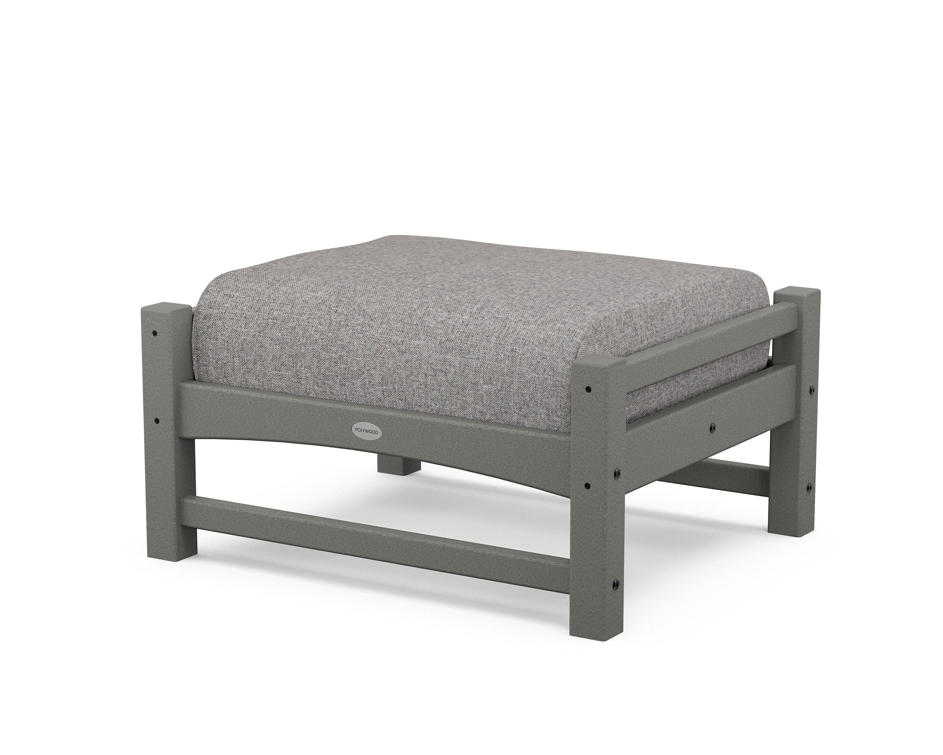 POLYWOOD® Club Ottoman in Slate Grey / Grey Mist