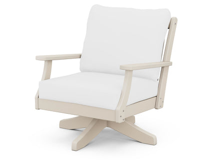 POLYWOOD® Braxton Deep Seating Swivel Chair in Sand / Natural