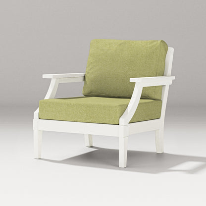 PW Designer Series Estate Lounge Chair in Vintage White / Chartreuse Boucle