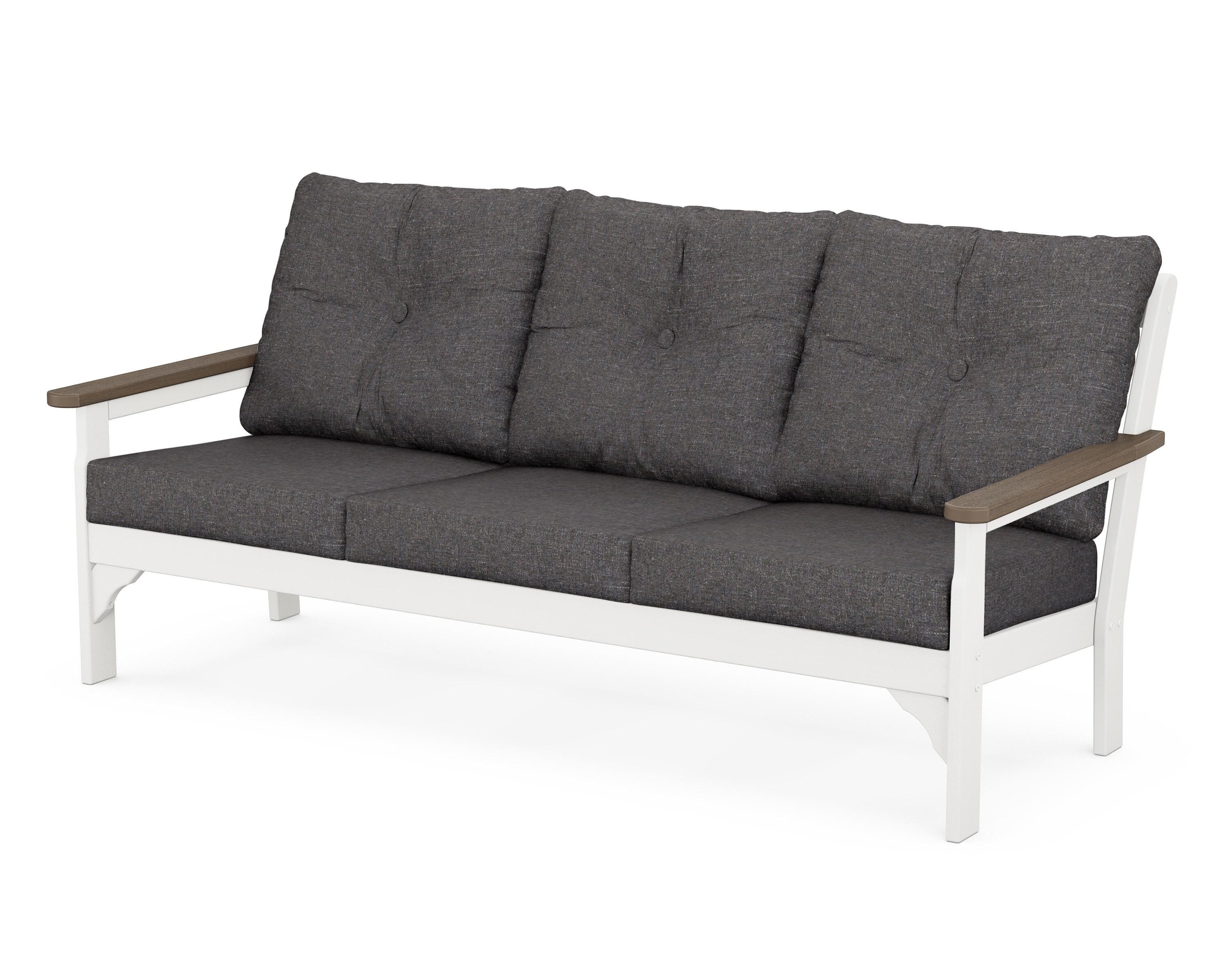 POLYWOOD® Vineyard Deep Seating Sofa in White / Kona / Ash Charcoal