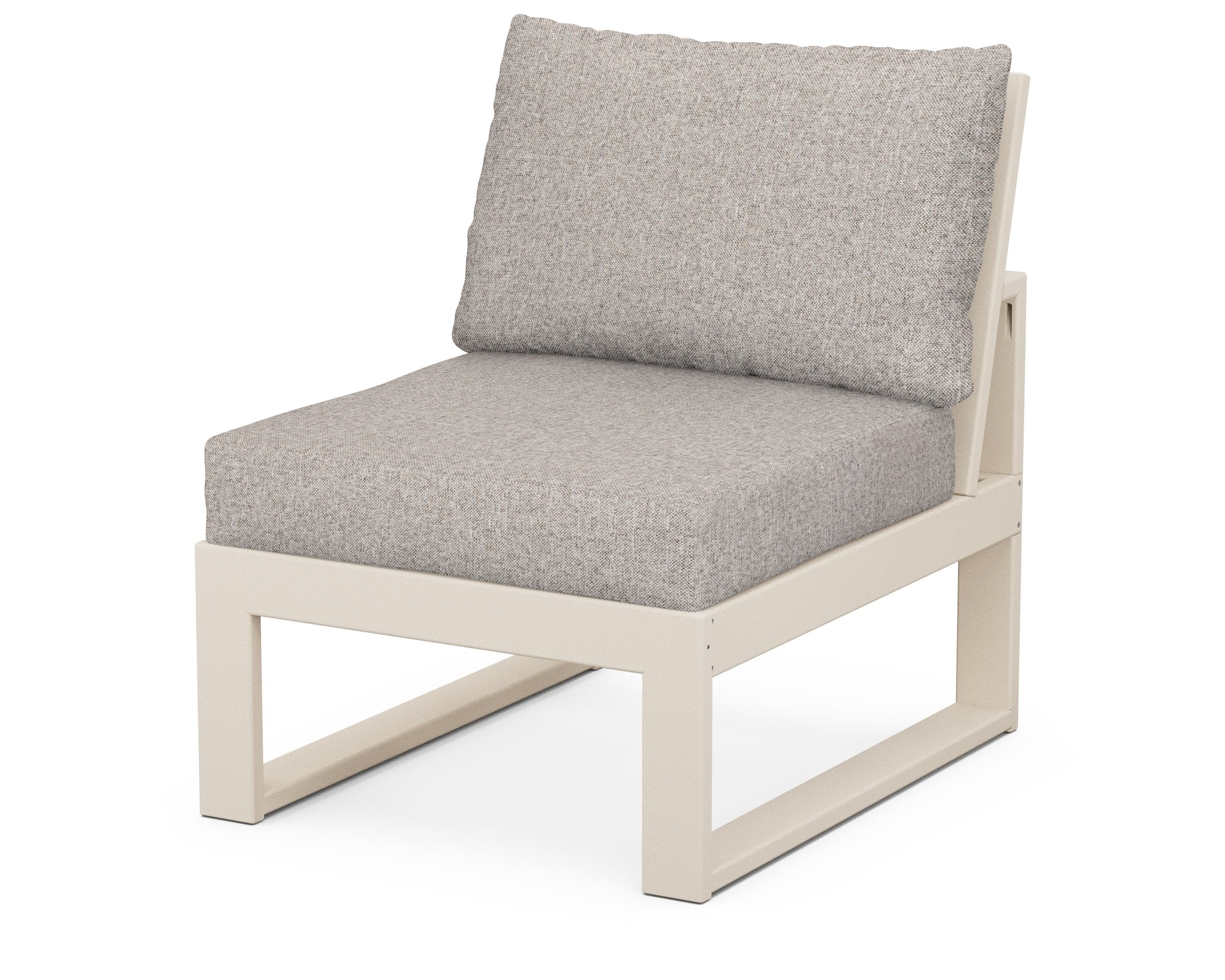 Unbranded Modular Armless Chair in Sand / Weathered Tweed