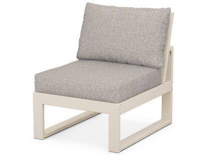 Unbranded Modular Armless Chair in Sand / Weathered Tweed