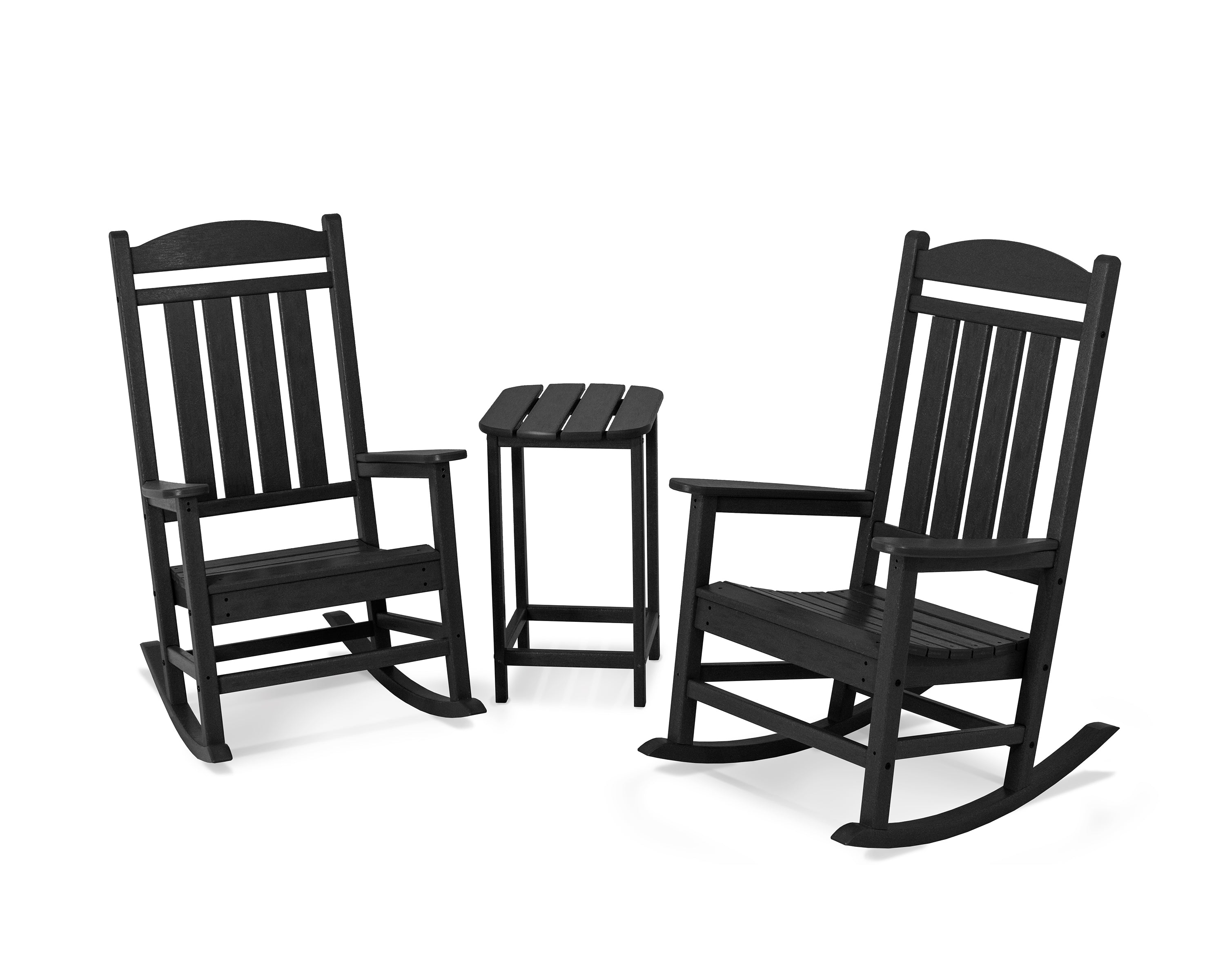 POLYWOOD® Presidential Rocker 3-Piece Set in Black
