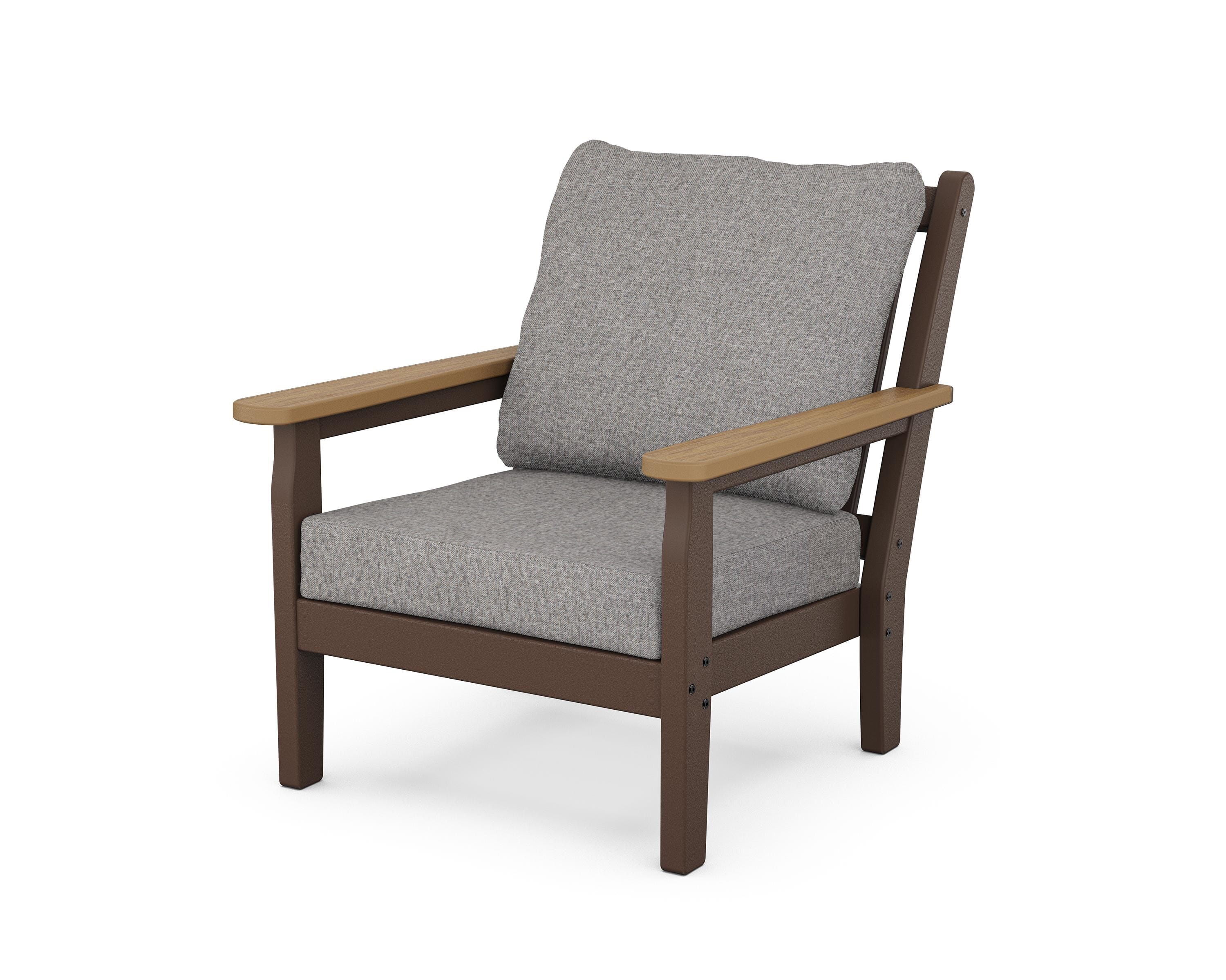 POLYWOOD® Chippendale Deep Seating Chair in Mahogany / Natural / Grey Mist