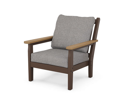 POLYWOOD® Chippendale Deep Seating Chair in Mahogany / Natural / Grey Mist