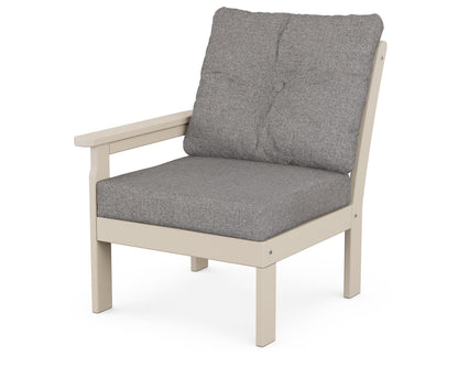 POLYWOOD® Vineyard Modular Left Arm Chair in Sand / Grey Mist