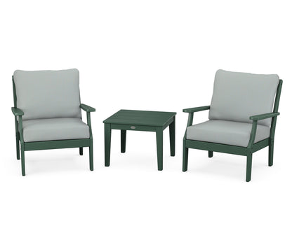 POLYWOOD® Braxton 3-Piece Deep Seating Set in Green / Spa