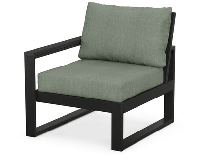 POLYWOOD® EDGE Modular Left Arm Chair in Black / Cast Sage