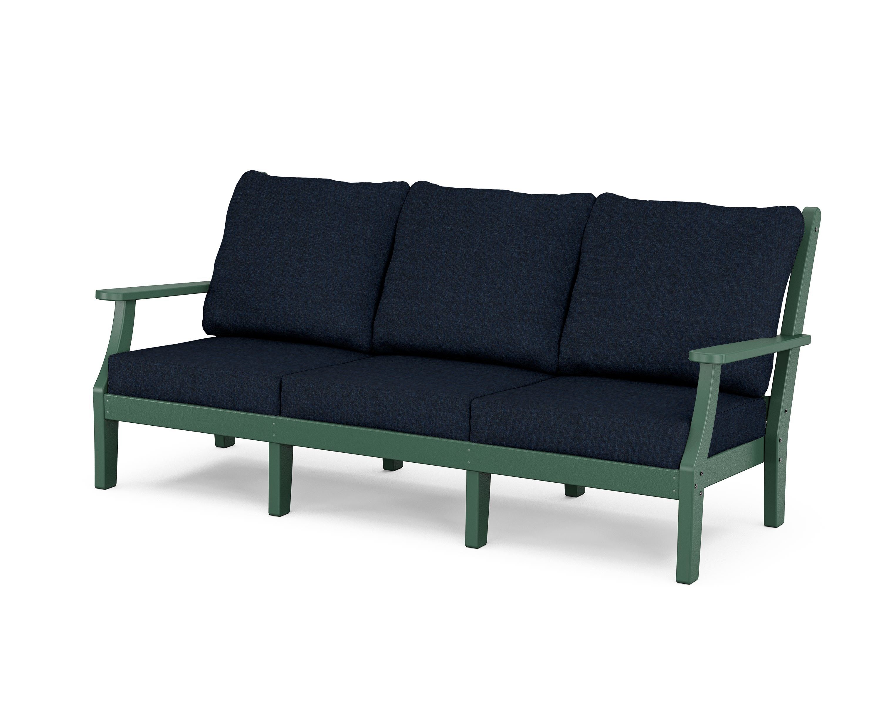 Country Living Wovendale Deep Seating Sofa in Green / Marine Indigo