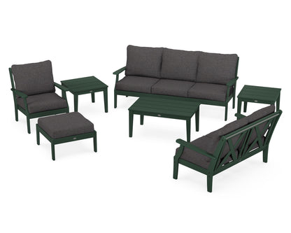 POLYWOOD® Braxton 7-Piece Deep Seating Set in Green / Ash Charcoal