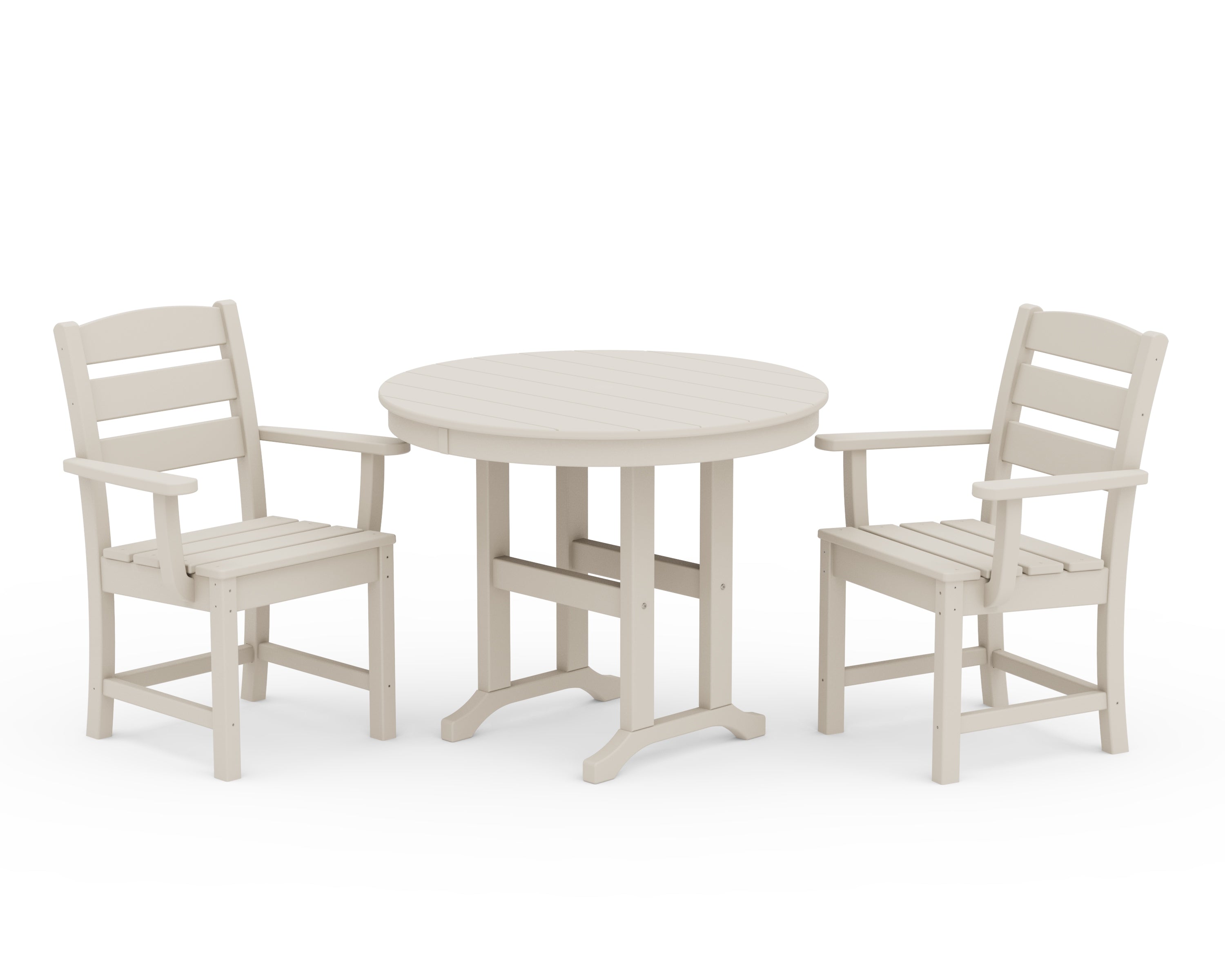 POLYWOOD® Lakeside 3-Piece Round Dining Set in Sand