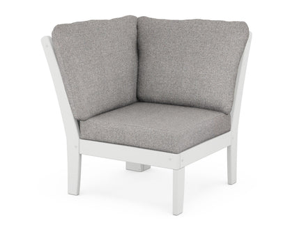POLYWOOD® Braxton Modular Corner Chair in White / Grey Mist