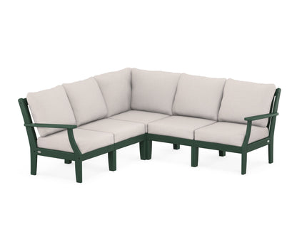 POLYWOOD® Braxton Modular 5-Piece Deep Seating Set in Green / Dune Burlap