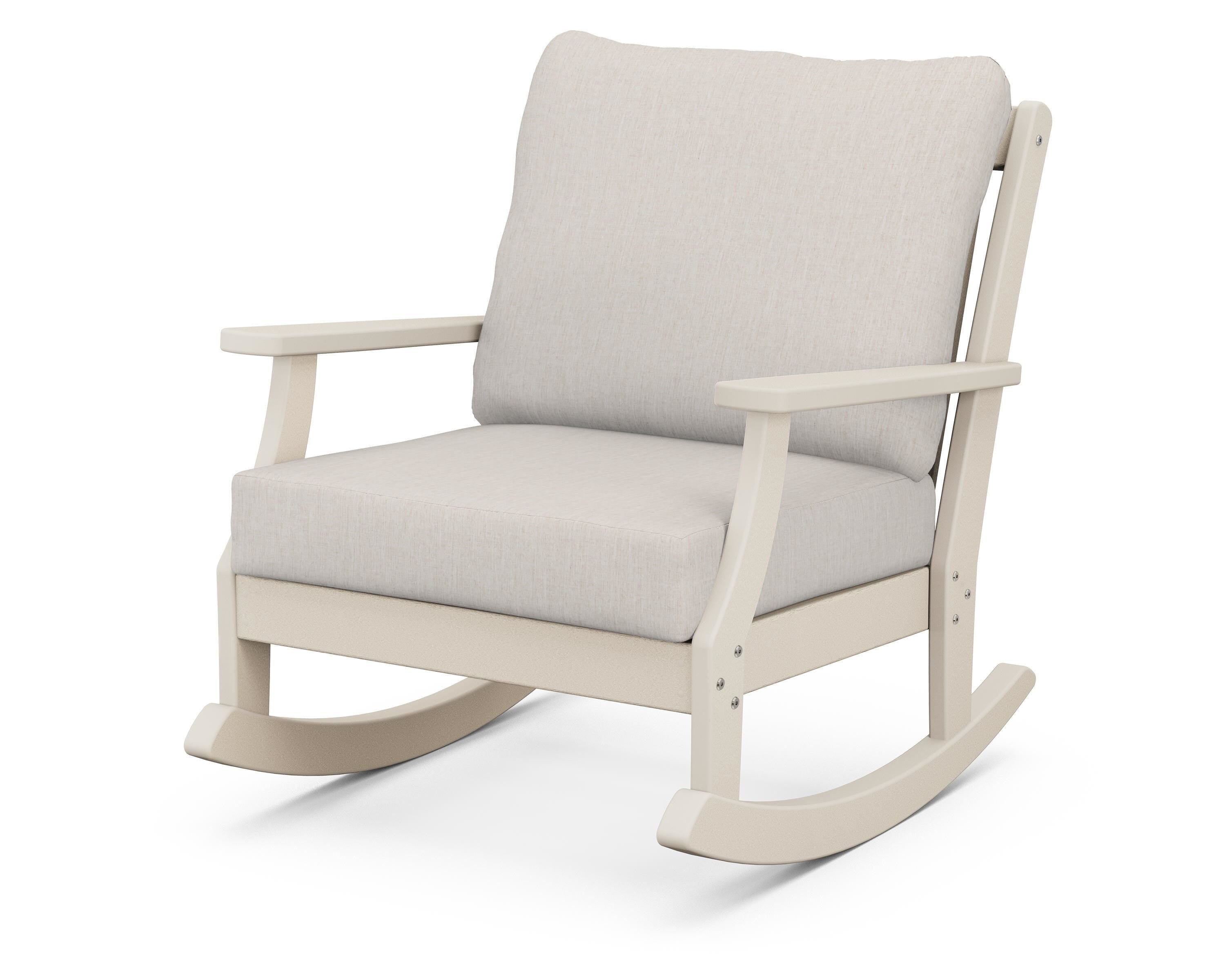 POLYWOOD® Braxton Deep Seating Rocking Chair in Sand / Cast Ash
