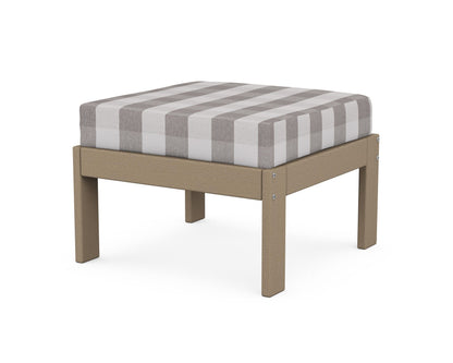 POLYWOOD® Vineyard Modular Ottoman in Vintage Sahara / Buffalo Plaid Grey Mist
