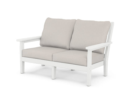 POLYWOOD® Chippendale Deep Seating Loveseat in White / Cast Ash