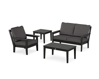 Country Living Wovendale 4-Piece Deep Seating Set in Black / Ash Charcoal