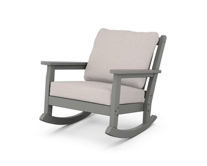 POLYWOOD® Chippendale Deep Seating Rocking Chair in Slate Grey / Dune Burlap