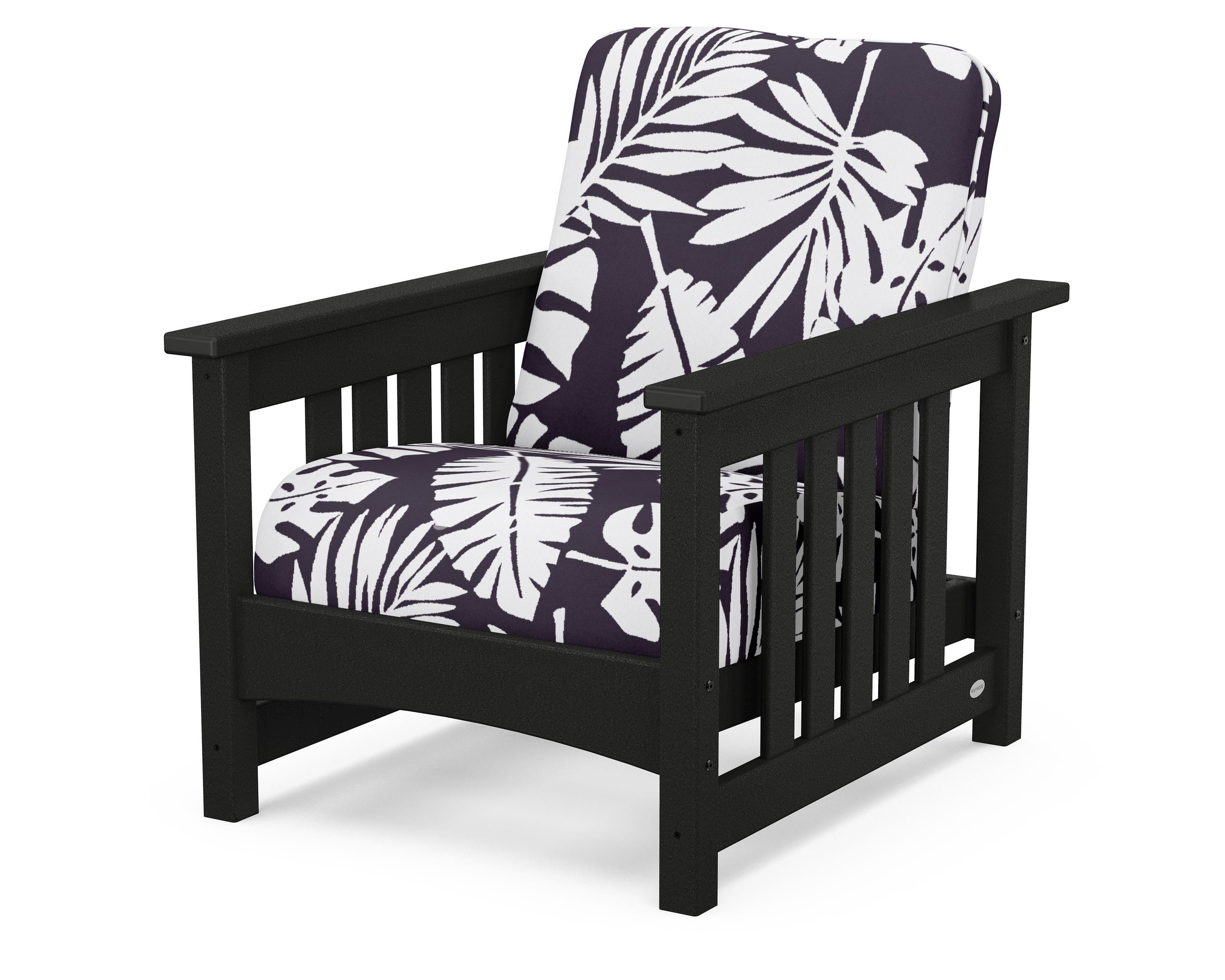 POLYWOOD® Club Mission Chair in Black / Leaf Navy