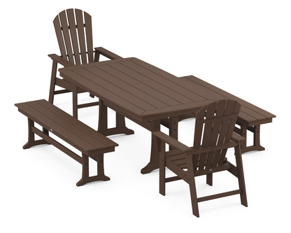 POLYWOOD® South Beach 5-Piece Dining Set with Trestle Legs in Mahogany