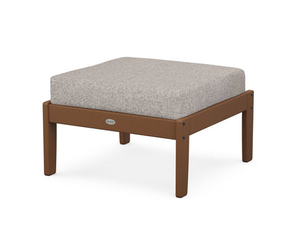 POLYWOOD® Braxton Deep Seating Ottoman in Teak / Weathered Tweed