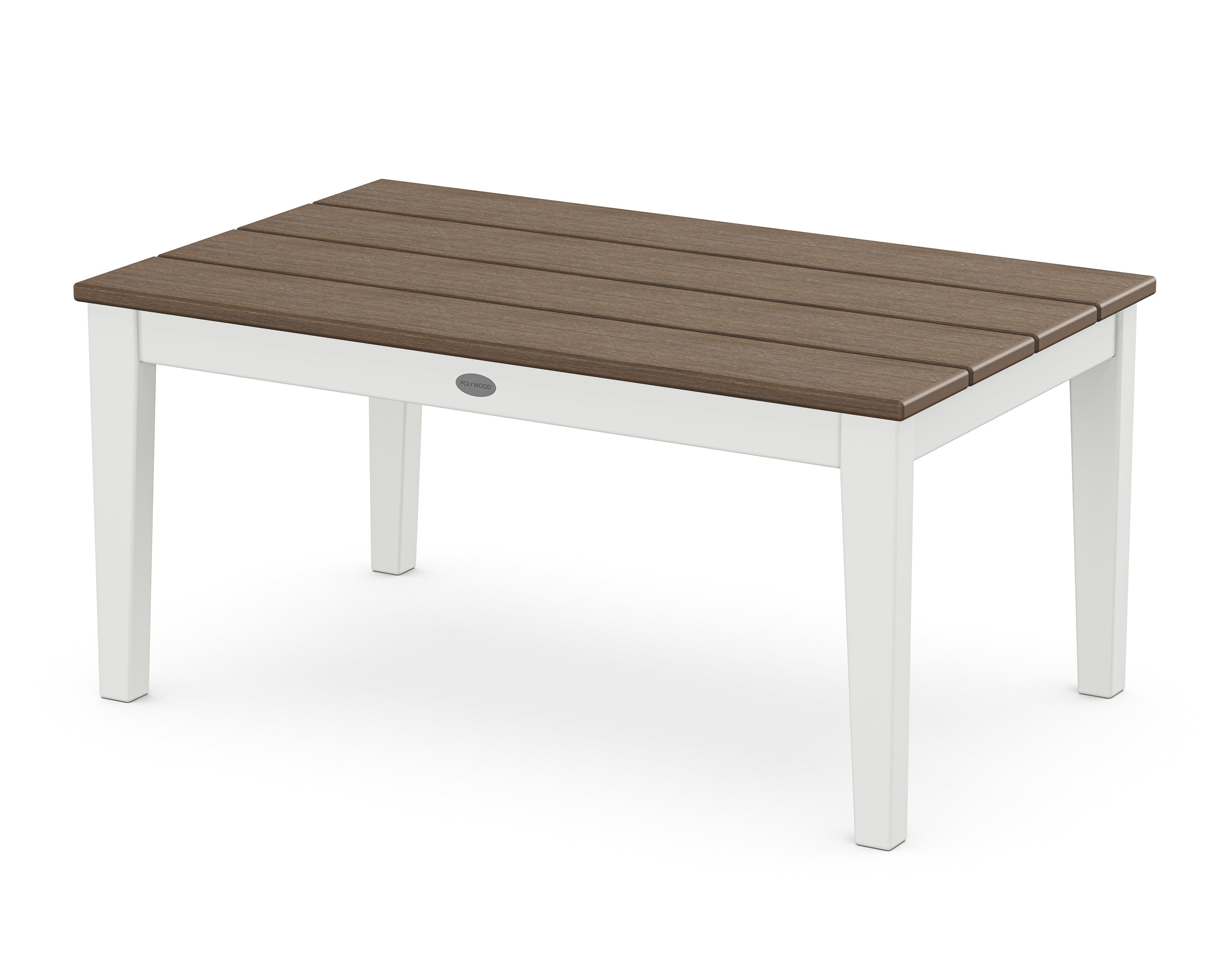 POLYWOOD® Newport 22" x 36" Coffee Table in White / Kona