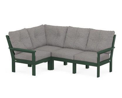 POLYWOOD® Vineyard 4-Piece Sectional in Green / Grey Mist