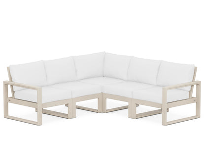 POLYWOOD® EDGE 5-Piece Modular Deep Seating Set in Sand / Natural