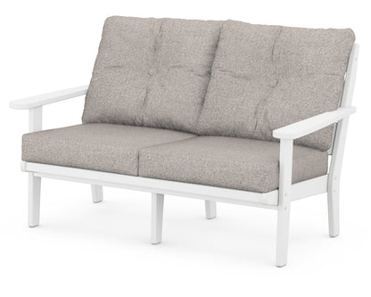 POLYWOOD® Lakeside Deep Seating Loveseat in White / Weathered Tweed
