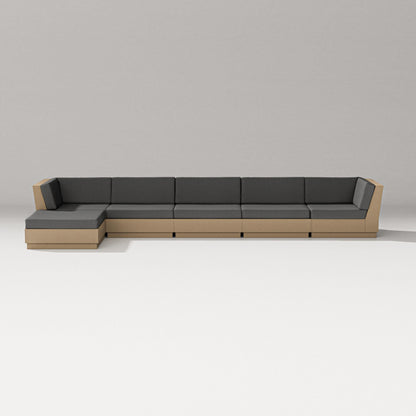 PW Designer Series Elevate 6-Piece Chaise Sectional in Vintage Sahara / Spectrum Carbon