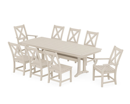 POLYWOOD® Braxton 9-Piece Dining Set with Trestle Legs in Sand