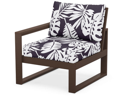 POLYWOOD® EDGE Modular Left Arm Chair in Mahogany / Leaf Navy